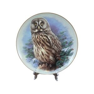 The Great Gray Owl Plate by Raymond Watson 9 1/4" Limited First Edition‎ 1986